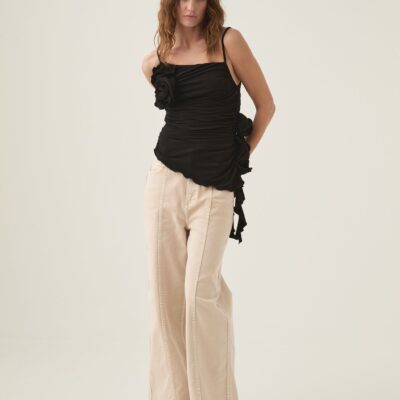 Aje Serene Asymmetric Gathered Top - Image 1