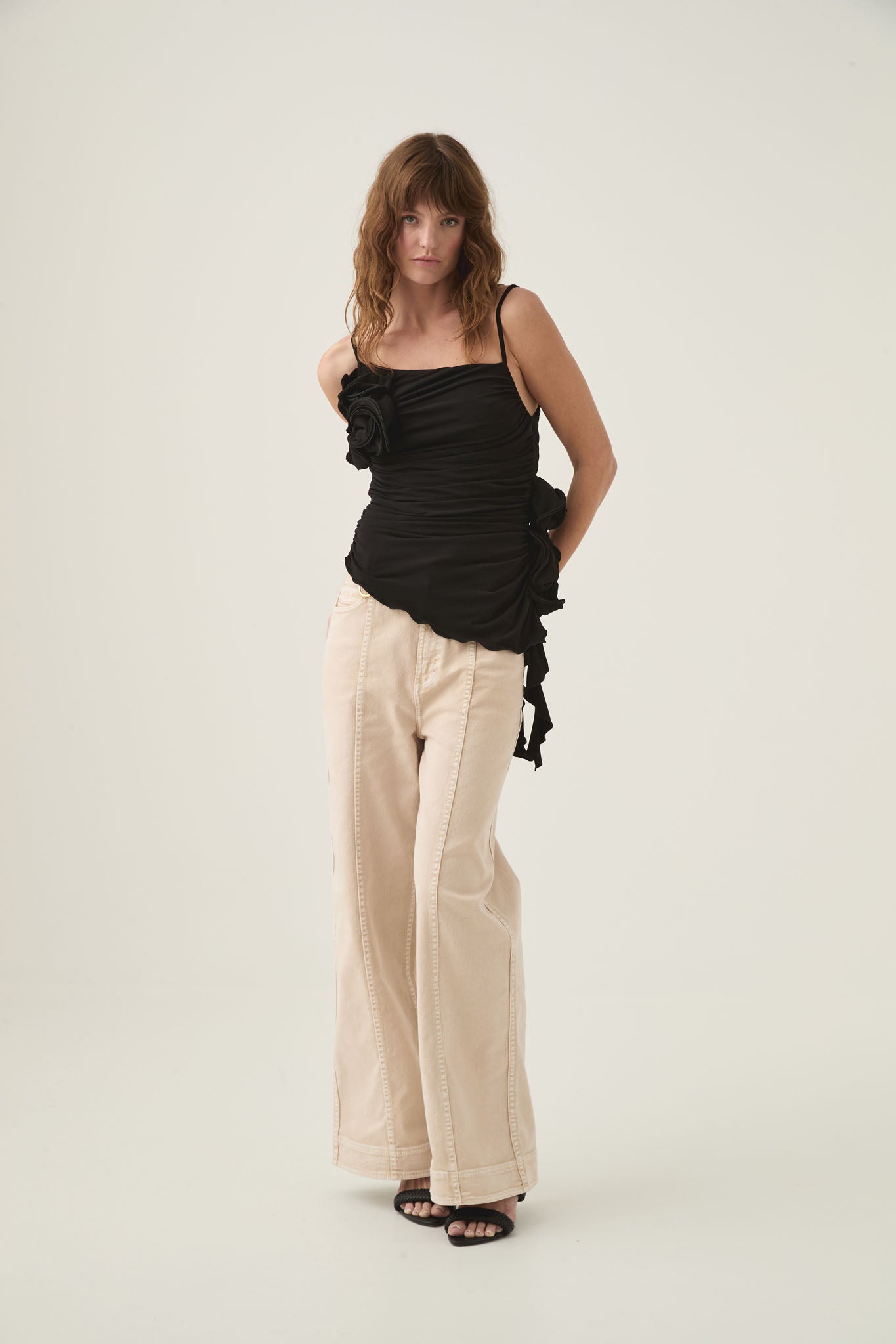Aje Serene Asymmetric Gathered Top - Image 1