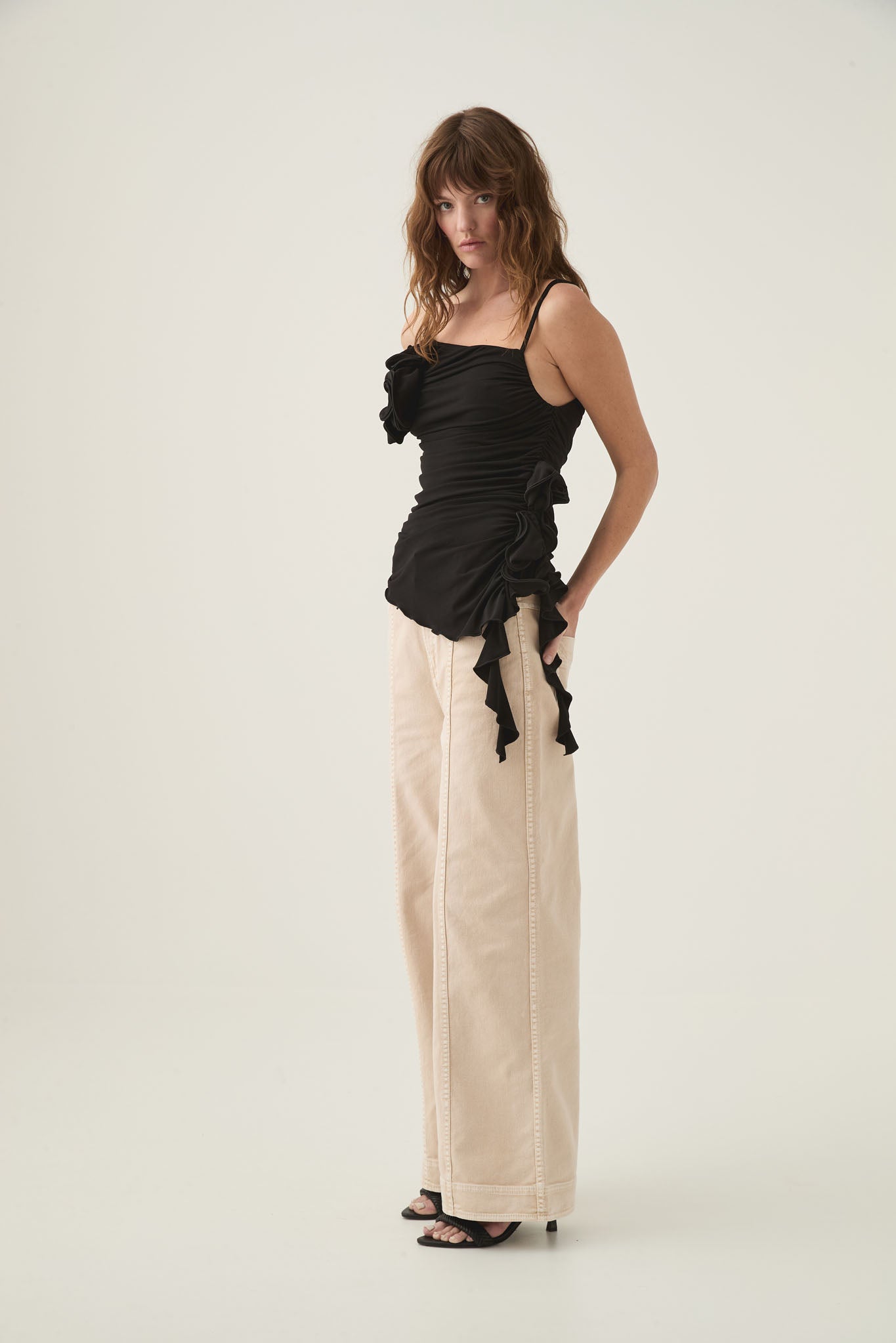 MNAJE060926190235150_3 Aje Serene Asymmetric Gathered Top - Image 3