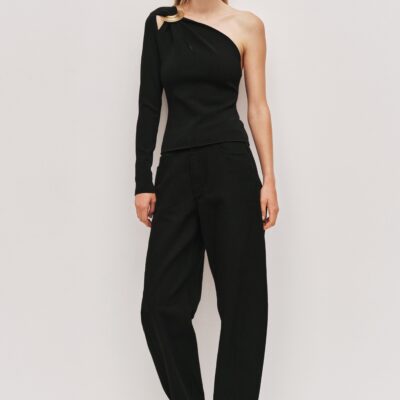 Aje Rosabel Asymmetric Knit Top - Image 1