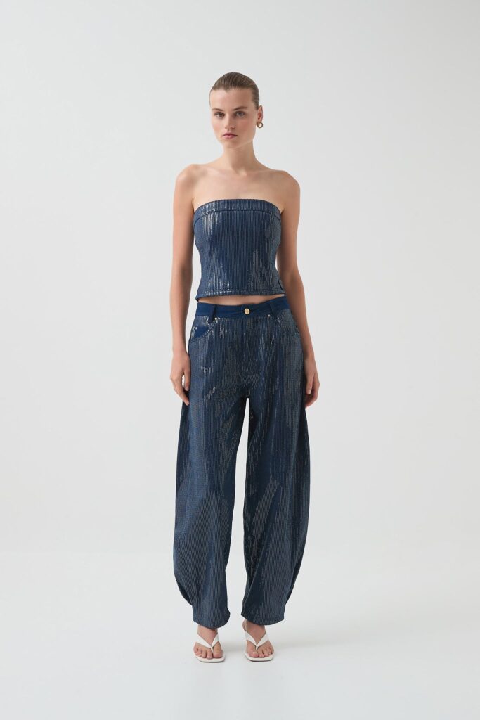 Aje Reflect Denim Barrel Jeans - Image 1