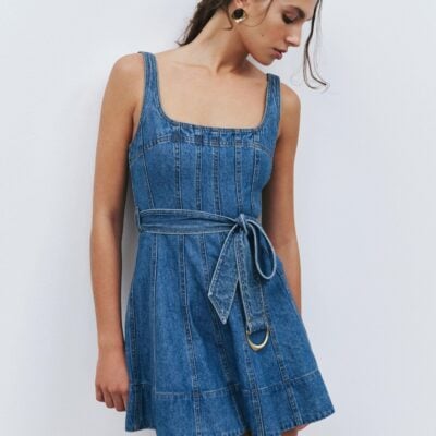 Aje Rainer Denim Mini Dress - Image 1