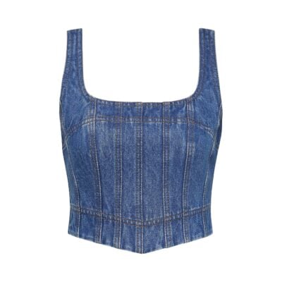 Aje Rainer Denim Longline Bustier - Image 2