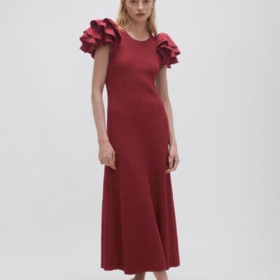 Aje Questa Puff Midi Dress - Image 1