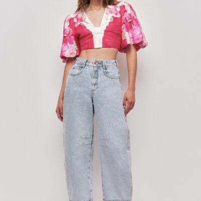 Aje Overflow Knotted Crop Top - Image 1