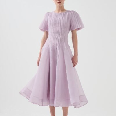 Aje Nova Pleated Midi Dress - Image 1