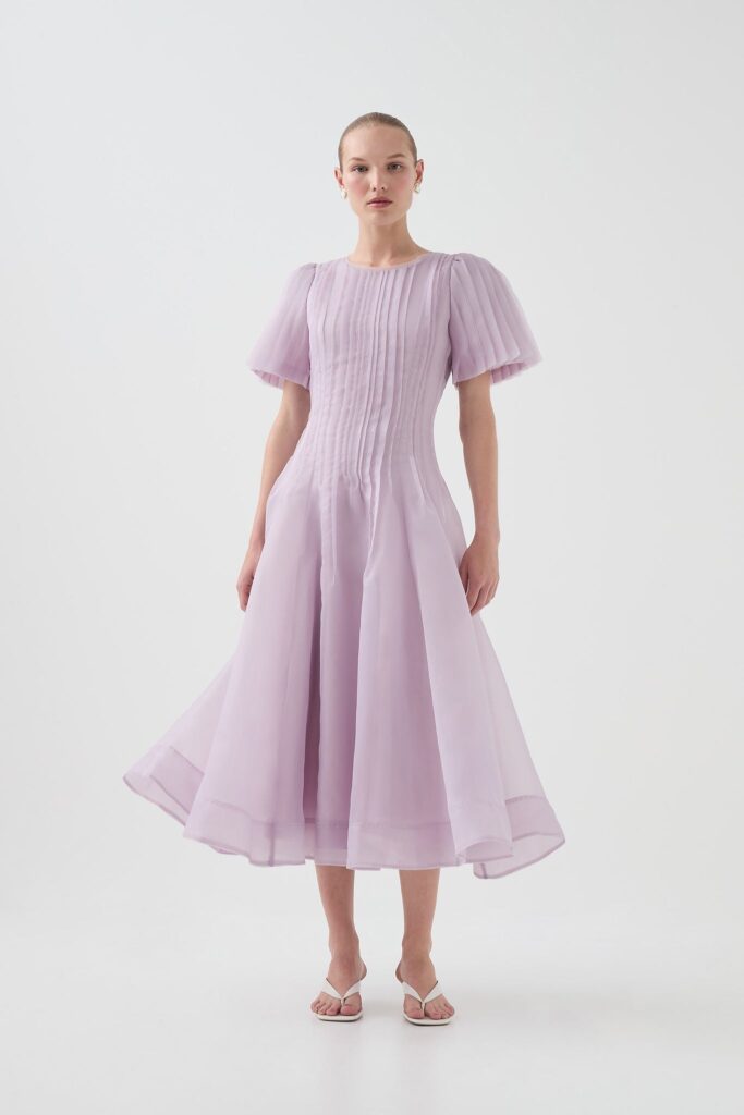 Aje Nova Pleated Midi Dress - Image 1
