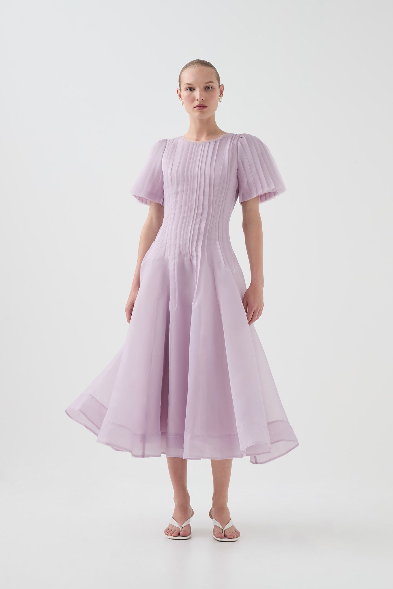 Aje Nova Pleated Midi Dress - Image 1