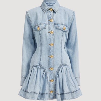 Aje Noa Denim Mini Dress - Image 2