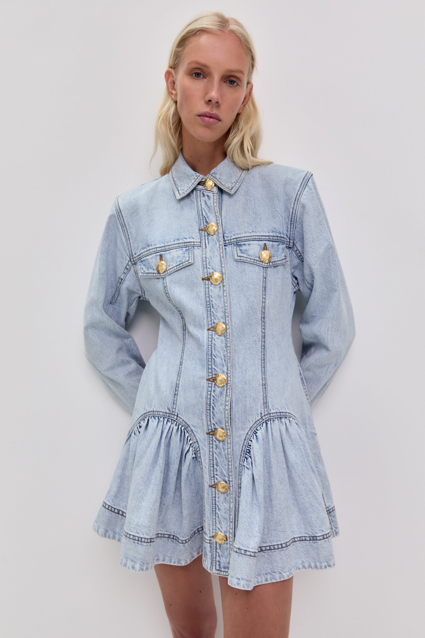 Aje Noa Denim Mini Dress - Image 3