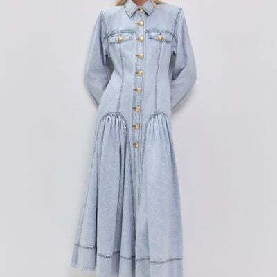 Aje Noa Denim Maxi Dress - Image 1
