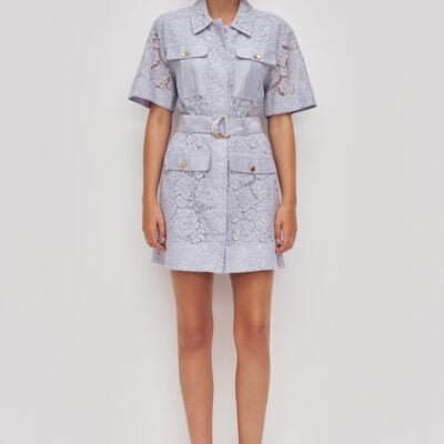 Aje Mystic Lace Mini Shirt Dress - Image 1