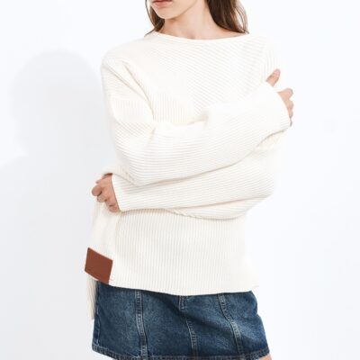 Aje Mila Asymmetric Knit Jumper - Image 1