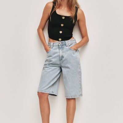 Aje Marlow Denim Bermuda Short - Image 1