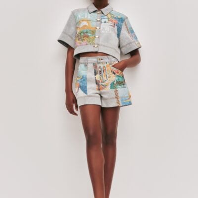 Aje Mae Denim Short - Image 1