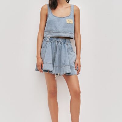 Aje Lumi Denim Top - Image 1