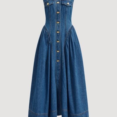 Aje Loxley Denim Midi Dress - Image 2