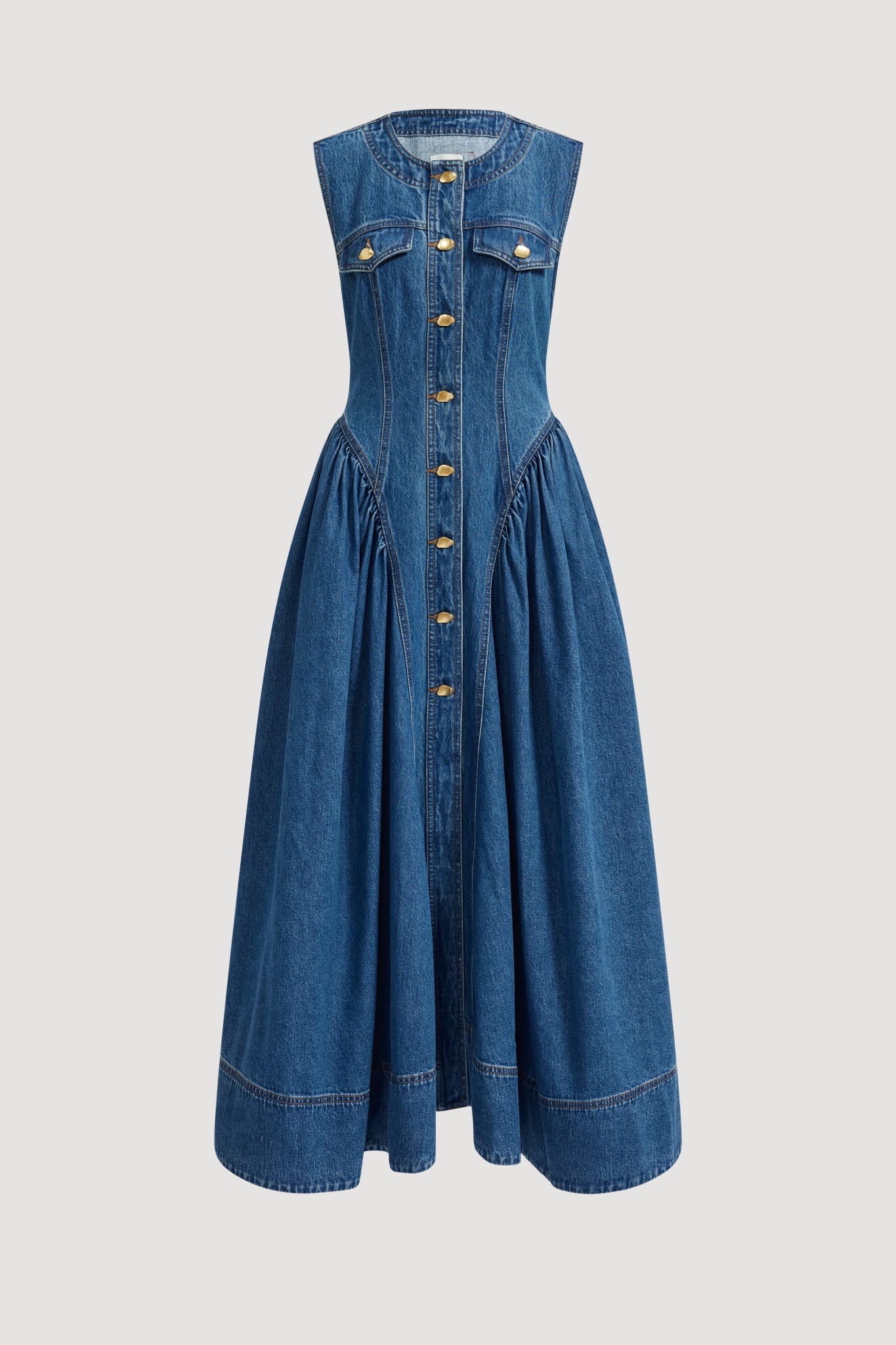 MNAJE060926190235415_2 Aje Loxley Denim Midi Dress - Image 2