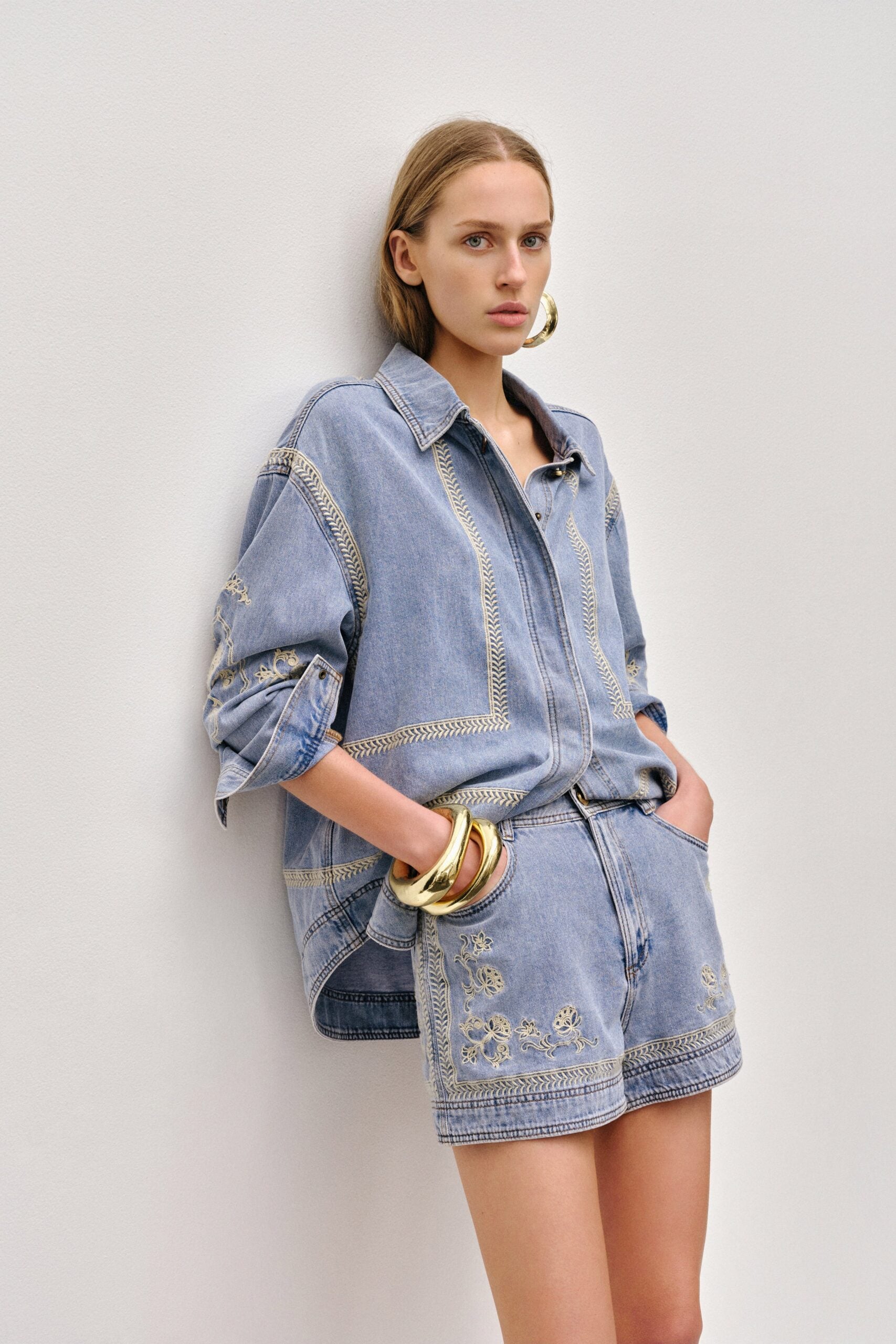 MNAJE060926190235419_3 Aje Lotus Denim Short - Image 3