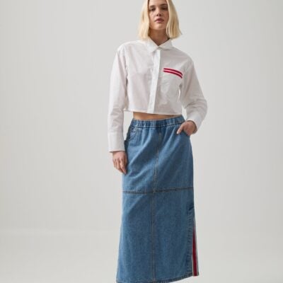 Aje Longline Denim Skirt - Image 1