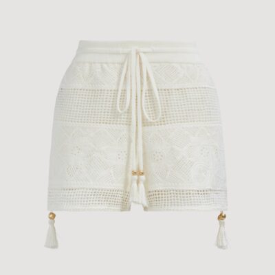 Aje Lilia Embroidered Knit Short - Image 2