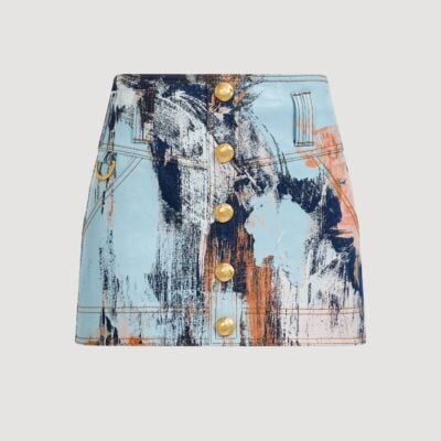 Aje Lettera Denim Mini Skirt - Image 2