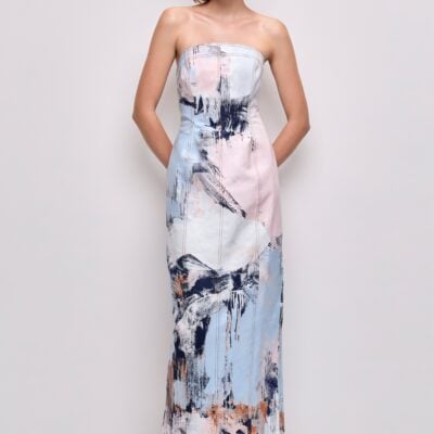Aje Lettera Denim Midi Dress - Image 1
