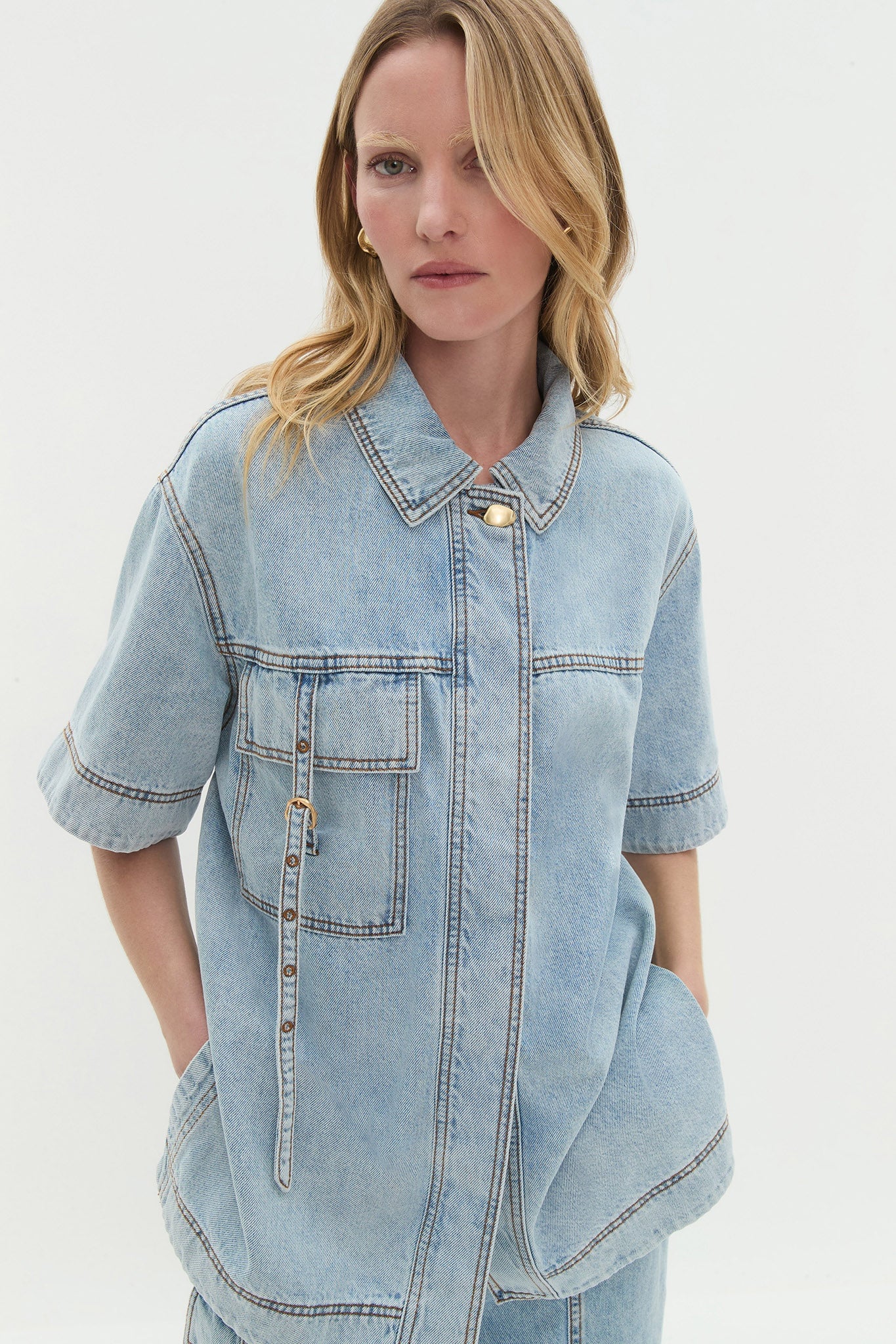 Aje Juno Denim Shirt - Image 1