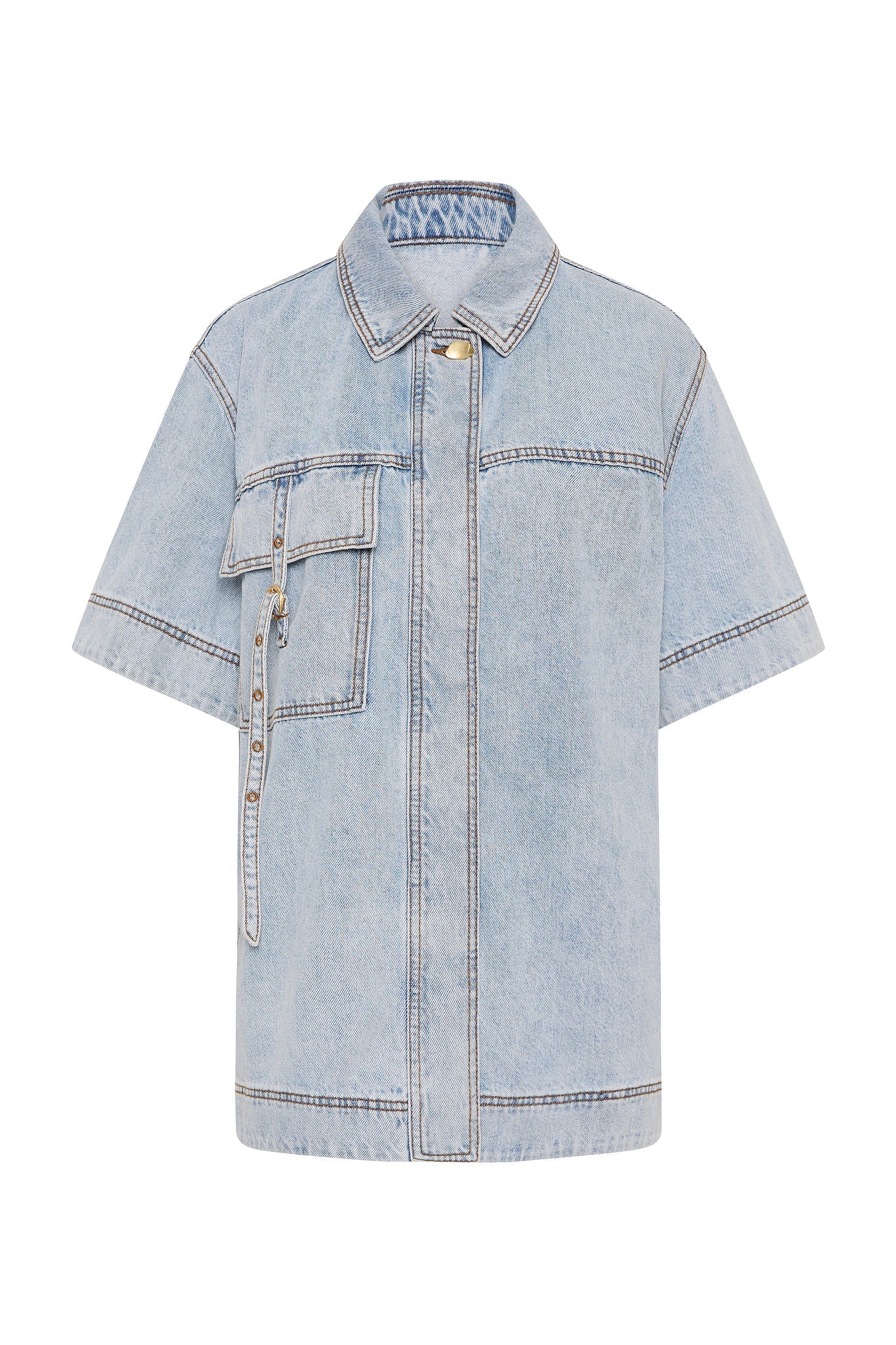 MNAJE060926190235484_2 Aje Juno Denim Shirt - Image 2