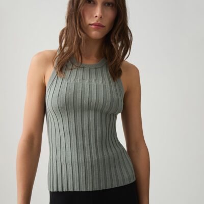 Aje Hydra Logo Knit Ribbed Top - Image 1