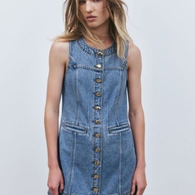 Aje Holland Denim Mini Dress - Image 1