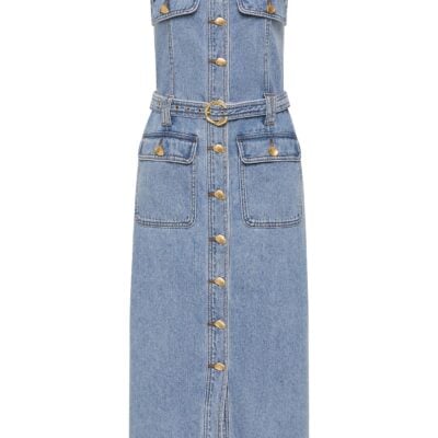 Aje Holland Denim Midi Dress - Image 2