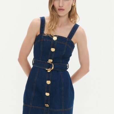 Aje Gianna Denim Mini Dress - Image 1