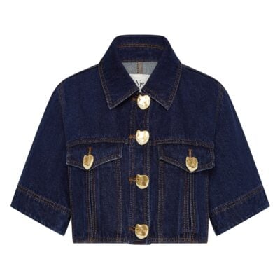 Aje Gianna Denim Cropped Top - Image 2