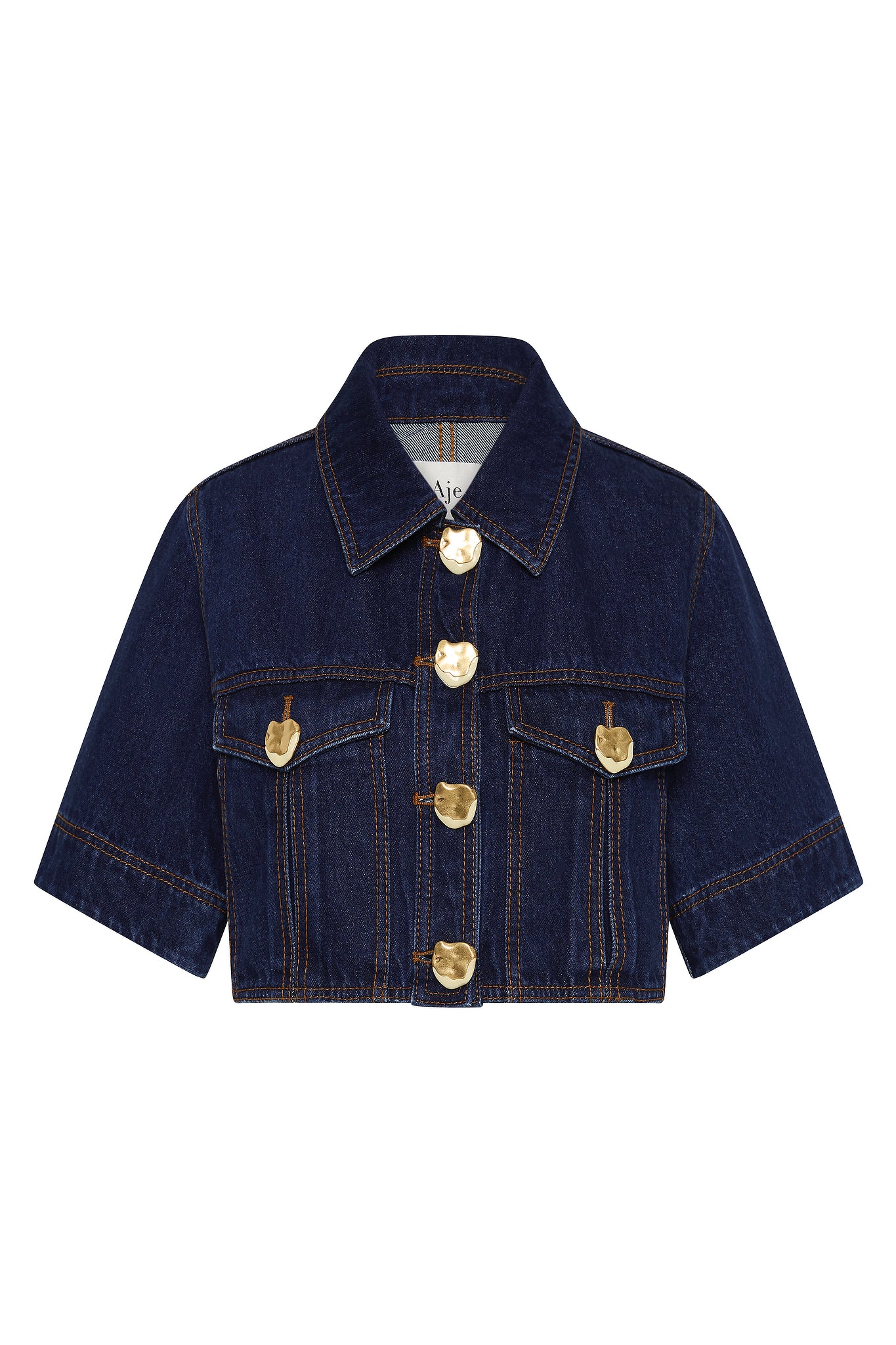 Aje Gianna Denim Cropped Top - Image 2