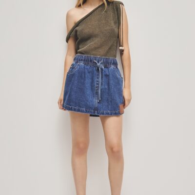 Aje Flynn Denim Mini Skirt - Image 1