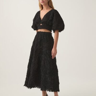 Aje Florential Textured Midi Skirt - Image 1