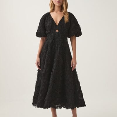Aje Florential Textured Midi Dress - Image 1