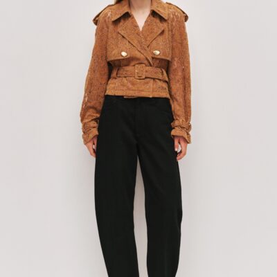 Aje Florence Lace Cropped Jacket - Image 1