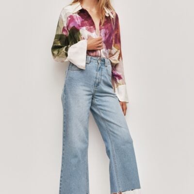 Aje Eva Wide Leg Crop Jean - Image 1