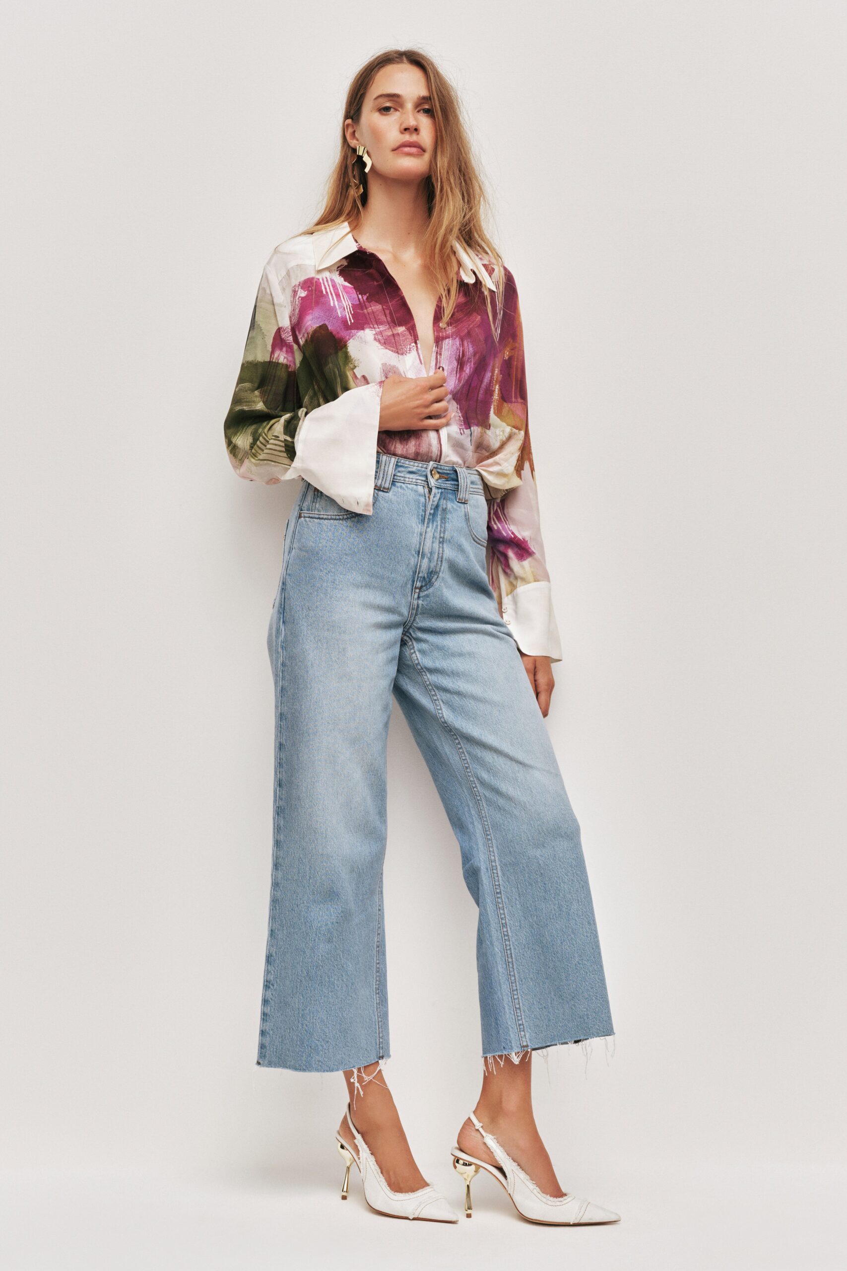 Aje Eva Wide Leg Crop Jean - Image 1