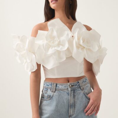 Aje Etta Taffeta Top - Image 1