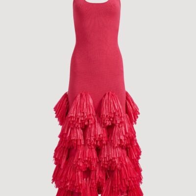 Aje Elva Raffia Knit Midi Dress - Image 2