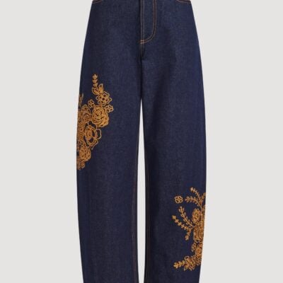 Aje Elora Embroidered Denim Jeans - Image 2