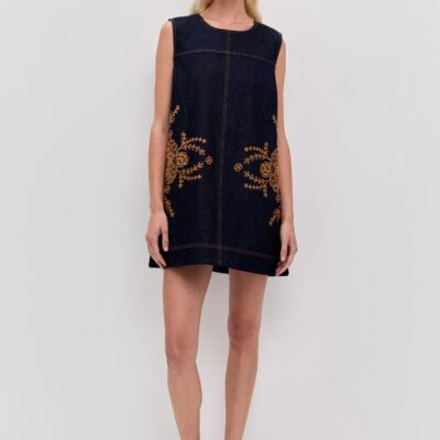 Aje Elora Denim Mini Dress - Image 1