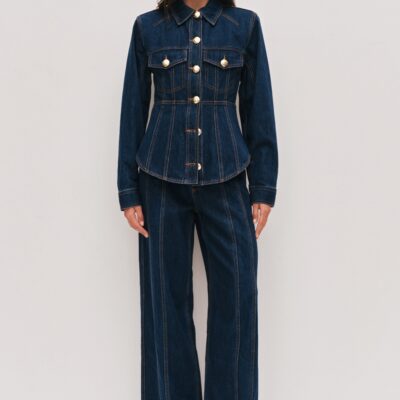 Aje Elodi Corset Denim Shirt - Image 1