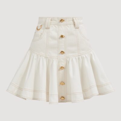 Aje Elena Belted Denim Mini Skirt - Image 2