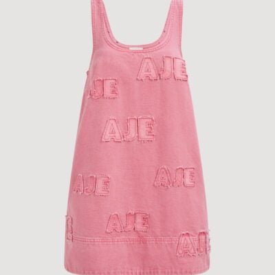 Aje Electra Logo Denim Mini Dress - Image 2