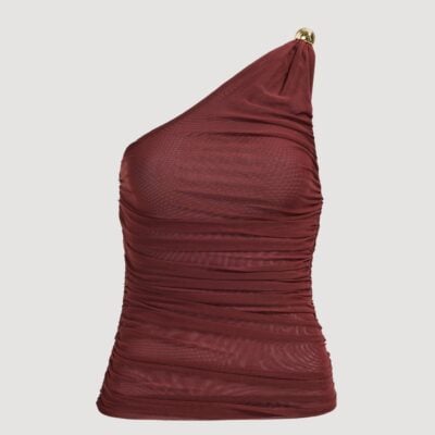 Aje Elaria One Shoulder Mesh Top - Image 2