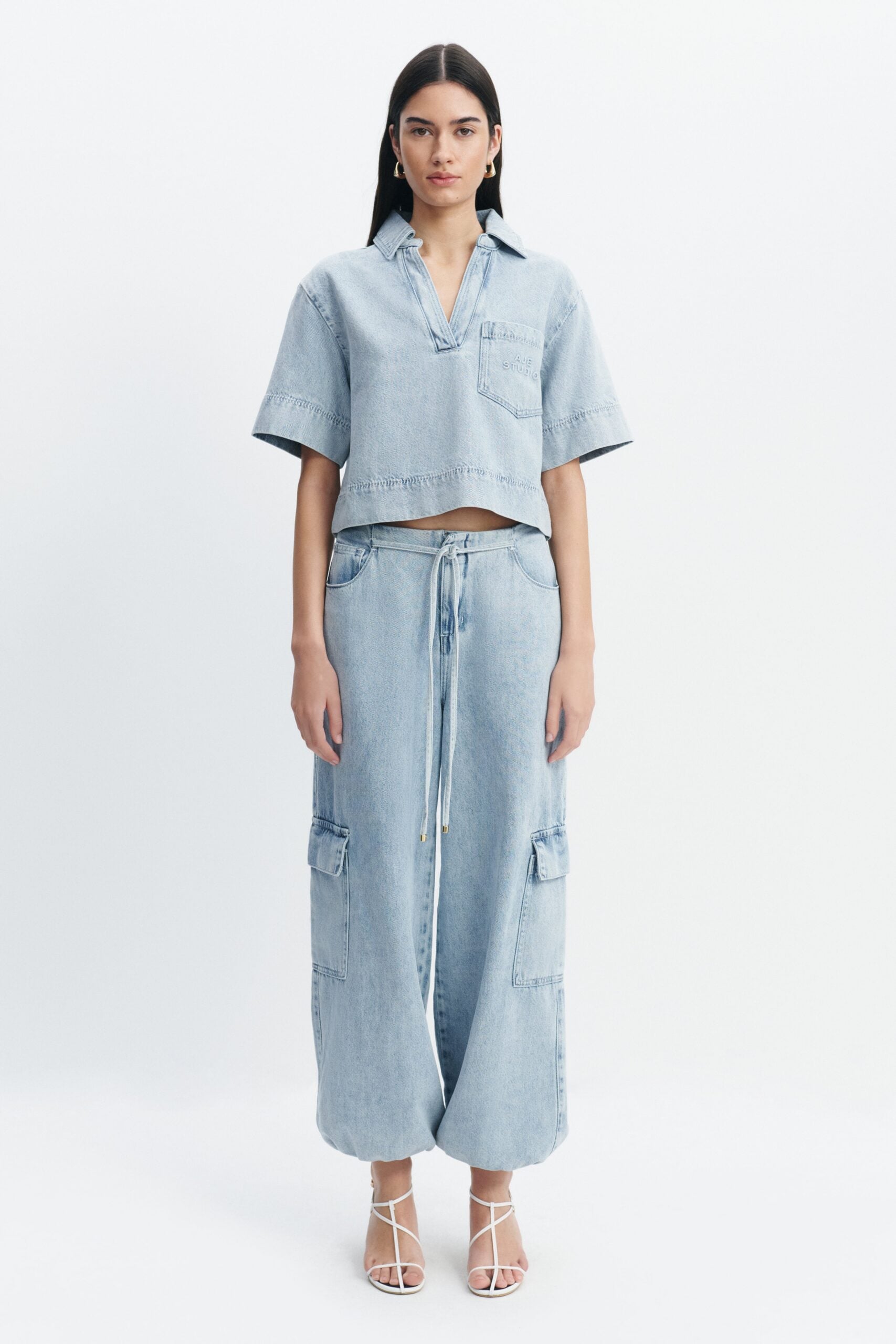 Aje Margot Denim Top - Image 3